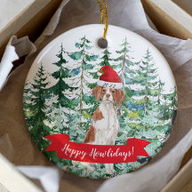 Felices días perrunos Adorno de Navidad de perro B