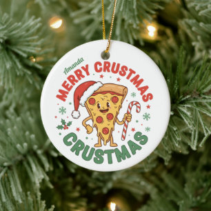 Cerámica Feliz Crustmas Regalo de Adorno de Navidad de Pizz