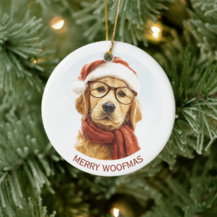 Cerámica Feliz Woofmas Adorno de Foto de Perro Personaliz