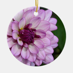 Cerámica Flor de dahlia morada florece en adorno de navidad