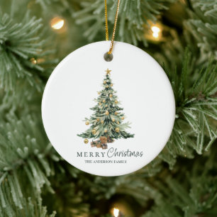 Cerámica Foto de árbol de pino de Navidad Adorno familiar