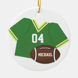 Cerámica Fútbol de personalizable y adorno de Jersey Verde