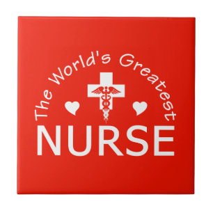 Cerámica Gran azulejo de enfermera, personalizable