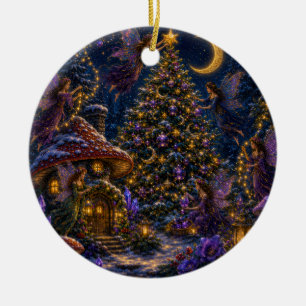Cerámica Hadas de Navidad de Moon Child decorando adorno