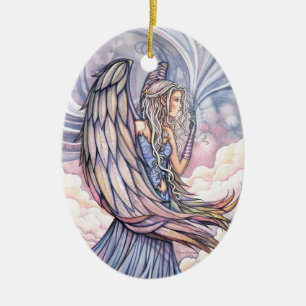 Cerámica Hermoso ángel adorno de Navidad