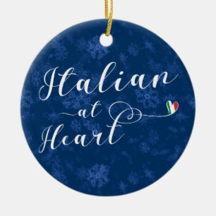 Cerámica Italiano al corazón, adorno de árbol de Navidad, I