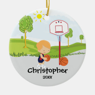 Cerámica Jugador de Baloncesto Adorable Adorno de Navidad