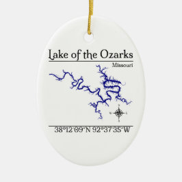 Cerámica Lago de los Ozarks Missouri Adorno Oval Cerámico