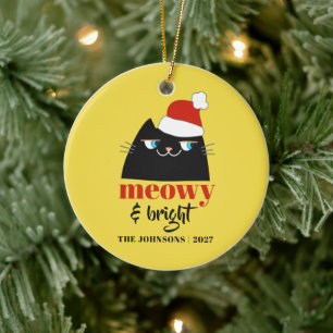 Cerámica Meowy & Bright Adorno de Navidad Personalizado par
