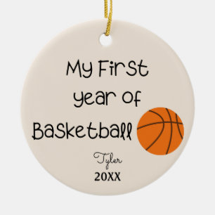 Cerámica Mi primer año de adorno de baloncesto