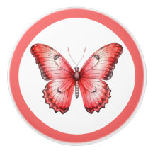 Moderno pomo de Chica de mariposa roja