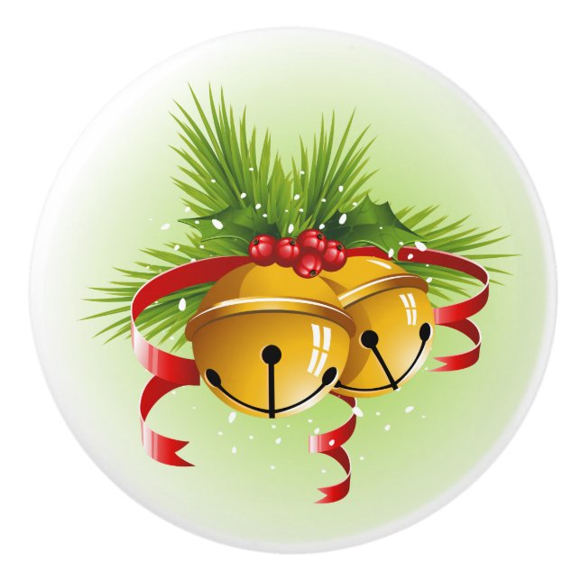 Cerámica Navidades Jingle Bell Cabinet - Pomo de cajón (Anverso)