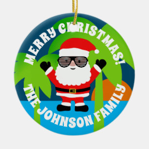 Cerámica Navidades personalizados en julio adorno de árbol