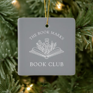 Cerámica Nombre del Club de Lectura Adorno Personalizado
