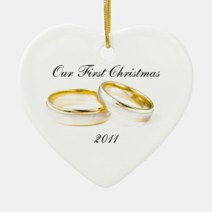 Cerámica Nuestro Primer Adorno de Corazón de Navidad