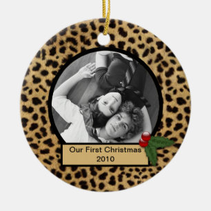 Cerámica Nuestro Primer Adorno de Navidad con Estampado de