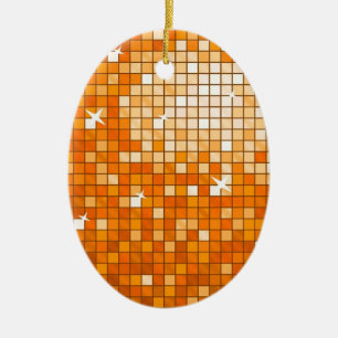 Cerámica Ovalado de adorno de Naranja de Disco Tiles