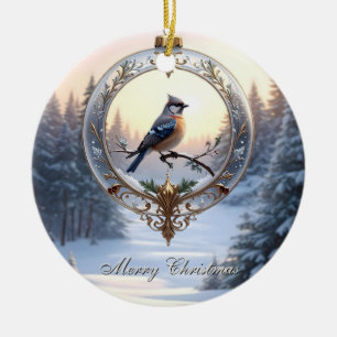 Cerámica Pájaro en Adorno de Navidad