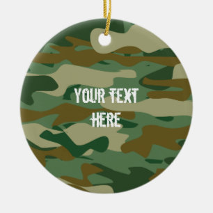 Cerámica Personalizado ejército camo foto adorno de árbol d