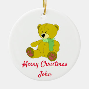 Cerámica Personalizar el nombre de adorno cerámico de Teddy