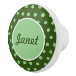 Cerámica Pomo cerámico de punto de polka personalizado (ver
