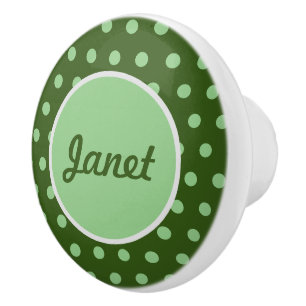 Cerámica Pomo cerámico de punto de polka personalizado (ver