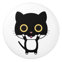 Pomo de cerámica. Gato.