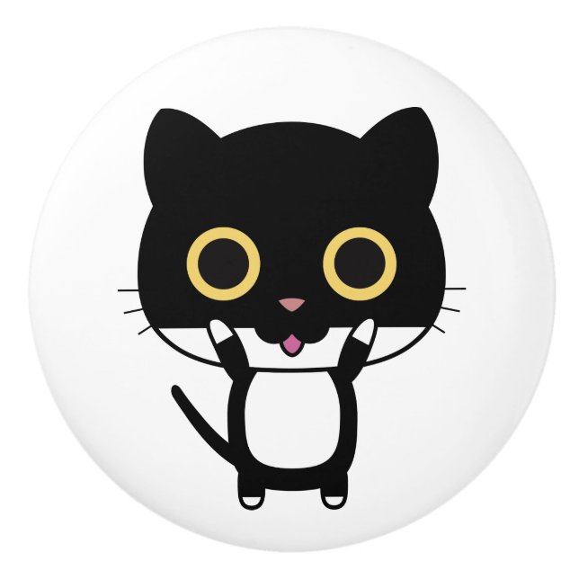 Cerámica Pomo de cerámica. Gato. (Anverso)