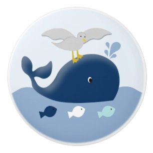 Cerámica Pomo de extracción de Cajón de Ballena Náutica