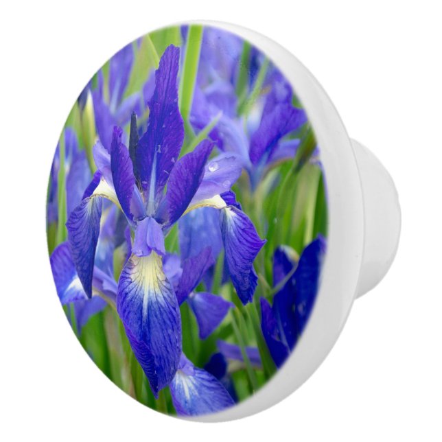 Cerámica Pomo de flor azul Iris (Derecha)