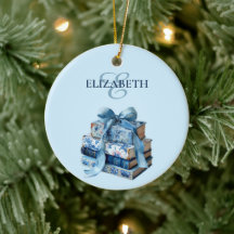 Precioso Adorno Personalizado de Chinoiserie Azul
