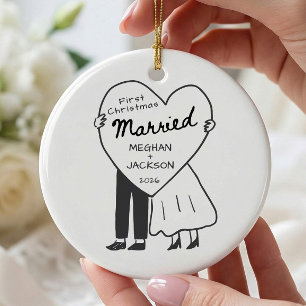 Cerámica Primer adorno de Navidad casados