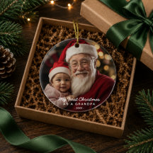 Primer adorno de Navidad de foto como abuelo