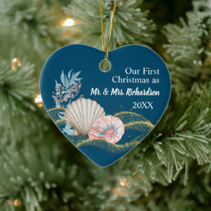 Cerámica Primer adorno de Navidad (Matrimonio) Corazón de C