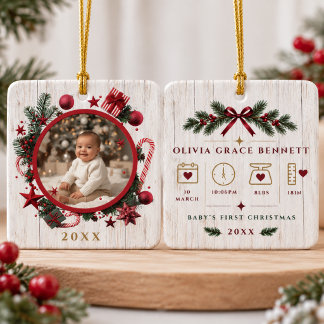 Cerámica Primer adorno de Navidad para bebé con foto y esta