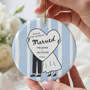 Cerámica Primer adorno de Navidad para pareja casada