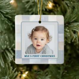Cerámica Primer adorno de Navidad personalizado con foto de