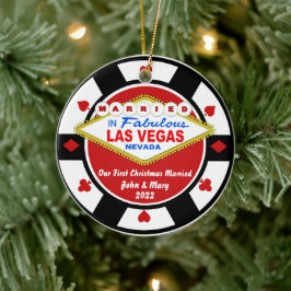 Cerámica Primer Navidad Casado Adorno de Las Vegas