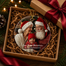 Primer Navidad como Abuelos Adorno de Foto