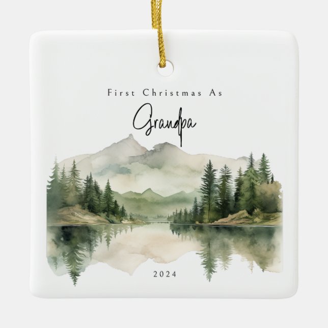 Cerámica Primera Navidad como adorno de feriado del abuelo (Anverso)