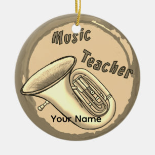 Cerámica Profesor de Música Tuba Adorno Redondo Premium