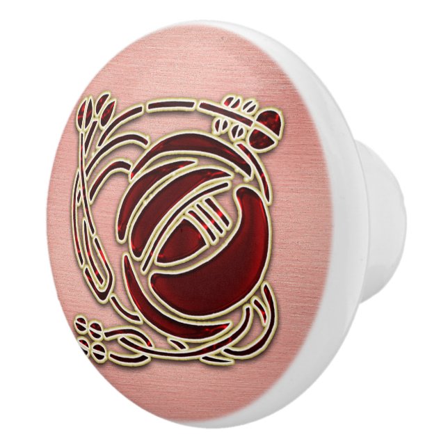 Cerámica R Macintosh Rosa en rosa. Pomo de la puerta (Derecha)