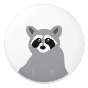Cerámica Raccoon Gris Mínimo Moderno Pomo De Extracción Cer