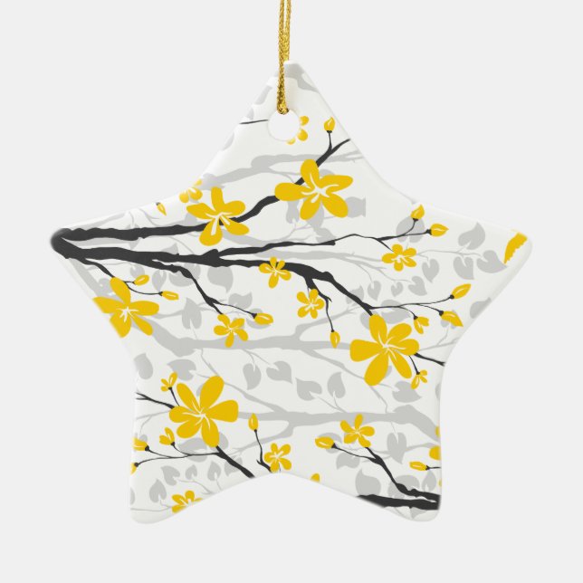 Cerámica Rama de magnolia y adorno personalizado de flores (Frente)