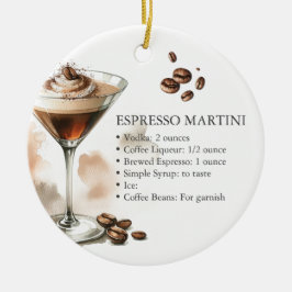 Cerámica Receta Personalizada de Martini de Espresso Adorno