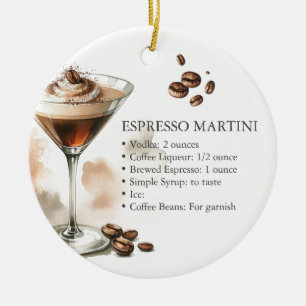 Cerámica Receta Personalizada de Martini de Espresso Adorno
