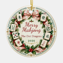 Regalo de adorno de Navidad de Mahjong