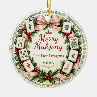 Cerámica Regalo de adorno de Navidad de Mahjong