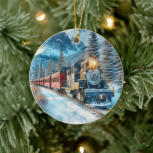 Cerámica Regalo de Navidad para Amante de Trenes Adorno