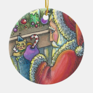 Cerámica Relleno de media de Santa ADORNO DE NAVIDAD
